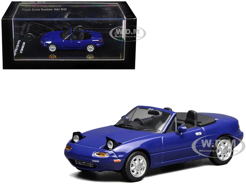 Mazda MX 5 Miata Convertible Laguna Blue 1/64 Diecast Model Car MotorHelix M60202L