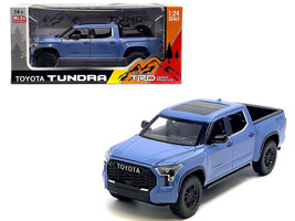 2023 Toyota Tundra TRD 4x4 Pickup Truck Cavalry Blue with Sunroof and Wheel Rack 1/24 Diecast Model Car H08555R-CBL