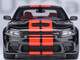 Dodge Charger SRT Hellcat Redeye Pitch Black with Red Stripes and Interior 1/18 Model Car Autoart 71754