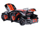 Dodge Charger SRT Hellcat Redeye Pitch Black with Red Stripes and Interior 1/18 Model Car Autoart 71754