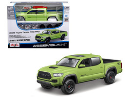 Skill 2 Model Kit 2023 Toyota Tacoma TRD PRO Pickup Truck Light Green Metallic Assembly Line Series 1/27 Scale Model Maisto 39539GRN