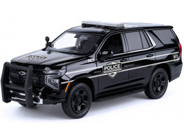2025 Chevrolet Tahoe PPV General Motors Police Black Custom Builder s Kit Law Enforcement and Public Service Series 1/24 Diecast Model Car Motormax 76642BK