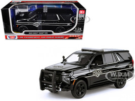 2025 Chevrolet Tahoe PPV General Motors Police Black Custom Builder s Kit Law Enforcement and Public Service Series 1/24 Diecast Model Car Motormax 76642BK
