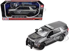 2025 Chevrolet Tahoe PPV General Motors Police Gray Metallic Custom Builder s Kit Law Enforcement and Public Service Series 1/24 Diecast Model Car Motormax 76642GRY