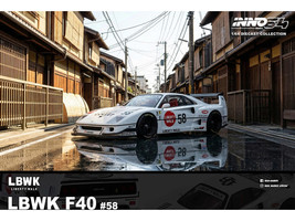 LBWK Liberty Walk F40 #58 White with Graphics Collet 1/64 Diecast Model Car Inno Models IN64-LBWKF40-COLLET