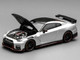 2022 Nissan GT R Nismo R35 RHD Right Hand Drive Ultimate Metal Silver Metallic with Carbon Hood and Top Senior 64 Series 1/64 Diecast Model Car MotorHelix M63523