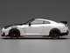 2022 Nissan GT R Nismo R35 RHD Right Hand Drive Brilliant White Pearl with Carbon Hood and Top Senior 64 Series 1/64 Diecast Model Car MotorHelix M63525