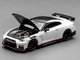 2022 Nissan GT R Nismo R35 RHD Right Hand Drive Brilliant White Pearl with Carbon Hood and Top Senior 64 Series 1/64 Diecast Model Car MotorHelix M63525