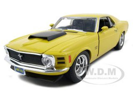 1970 Ford Mustang Boss 429 Yellow 1/24 Diecast Model Car Motormax 73303