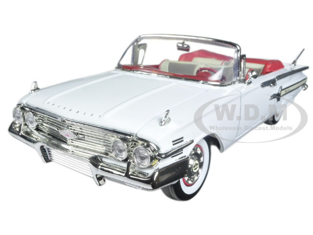 1960 Chevrolet Impala Convertible White 1/18 Diecast Model Car Motormax 73110
