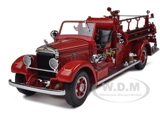 1935 Mack Type 75BX Fire Truck Red 1/24 Diecast Model Car Road Signature 20098