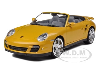 Porsche 911 (997) Turbo Convertible Yellow 1/18 Diecast Car Model