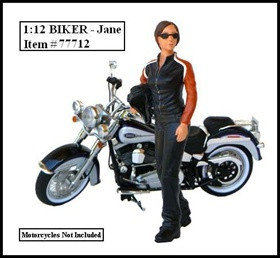 Biker Jane Figure For 1:12 Models American Diorama 77712