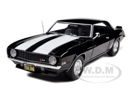 1969 Chevrolet Camaro Z28 Tuxedo Black with White Stripes 1/25 Diecast Model Car First Gear 40-0237