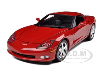 2005 Chevrolet Corvette C6 Coupe Red 1/24 Diecast Model Car Motormax 73270