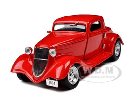  1934 Ford Coupe Hard Top Red 1/24 Diecast Model Car Unique Replicas 18536