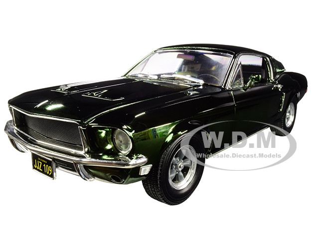 1968 Ford Mustang Gt Green Chrome Edition Steve Mcqueen Bullitt 1968 Movie 1 18 Diecast Model Car By Greenlight
