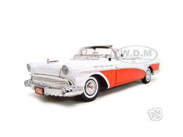 1957 BUICK ROADMASTER CONVERTIBLE RED 1/18 DIECAST MODEL CAR BY