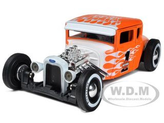 1929 Ford Model A Harley Davidson Orange With Flames #1 1/24 Diecast Model Car Maisto 32175