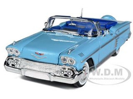 1958 Chevrolet Impala Blue 1/24 Diecast Model Car Motormax 73267