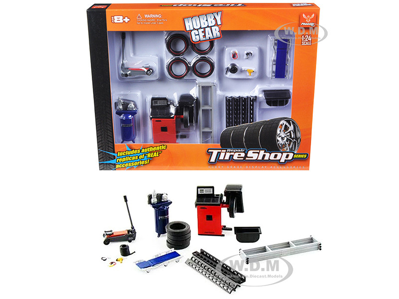 Repair Tire Shop Accessories Tool Set 1/24 Scale Models Phoenix Toys 18422