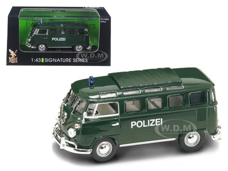 1962 Volkswagen Microbus Police Green 1/43 Diecast Car Model Road Signature 43210