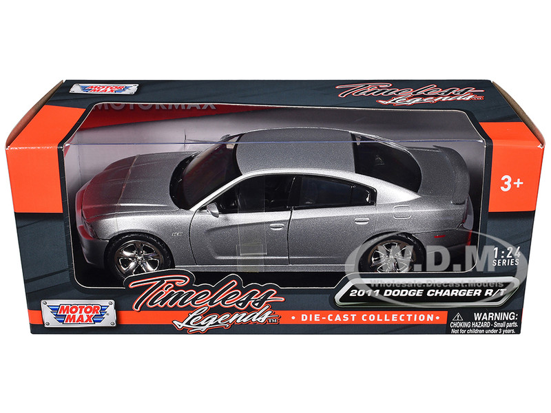2011 Dodge Charger R/T Hemi Silver 1/24 Diecast Model Car Motormax 73354