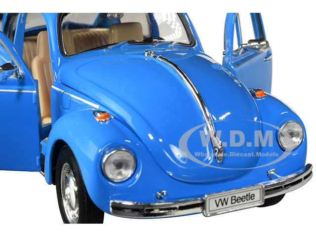 VOLKSWAGEN BEETLE BLUE 1/24-1/27 DIECAST MODEL CAR BY WELLY 22436