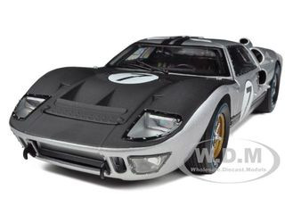 1966 Ford GT-40 MK II #7 Silver 1/18 Diecast Model Car Shelby Collectibles SC404