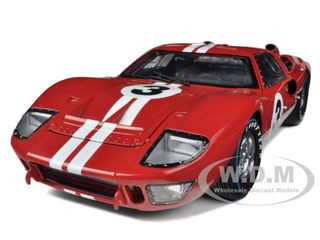 1966 Ford GT-40 MK 2 Red #3 1/18 Diecast Car Model Shelby