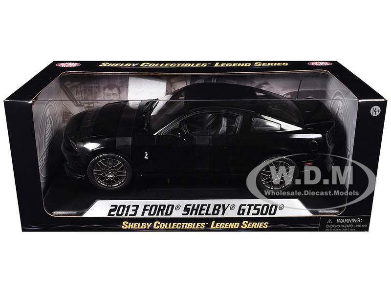 2013 Ford Shelby Cobra GT500 SVT Black with Black Stripes 1/18