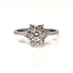 Estate American 14 Karat White Gold Diamond Ring 