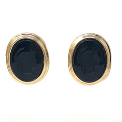 Carved Onyx Cameo Earring