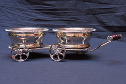 English Ribbon & Reed Pattern Silver-plate Wine Trolley 