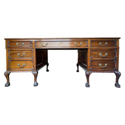 Antique English Chippendale Desk Signed "Maple & Company London," Circa 1890.