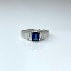 14 Karat Gold Sapphire and Diamond Ring