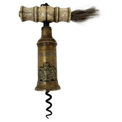 Antique English Mid-19th Century "Thomason" Design Ox Bone Handle Corkscrew.