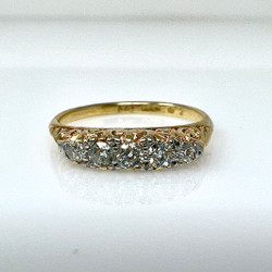 Antique Diamond and 18 Karat Yellow Gold Ring
