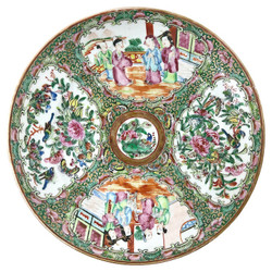 Antique Chinese Famille Rose Porcelain Plate, Circa 1880-1890.