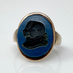 Antique English 9 Karat Gold Intaglio Ring.