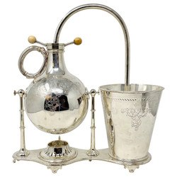 Antique English Silver-Plated Siphon Coffee Maker, Circa 1870.