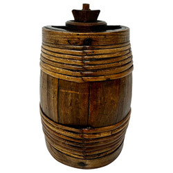 Antique British Indian Costrel Harvest Canteen for Water or Cider, Circa 1850.