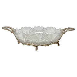 Antique French Silver on Bronze & Cut Crystal Centerpiece, Circa 1910.