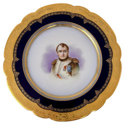Antique French Sevres Château de Saint-Cloud Porcelain Portrait Plate of Napoleon Bonaparte, Circa 1846.