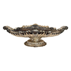 Handmade Antique Italian 800 Sterling Silver Large Scale Centerpiece, Circa 1930's.