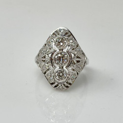 Hand-Made 14 Karat White Gold 1.25 Carat Diamond Ring.