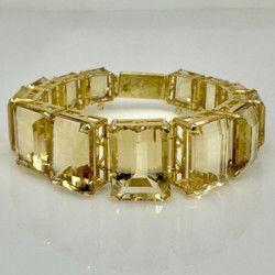 Estate American 14 Karat Yellow Gold Citrine Bracelet.
