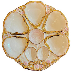 Antique German Porcelain Oyster Plate by "Carl Tielsch Co.," Circa 1880.