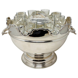 Wonderful Estate French Silver-Plated Vodka and Caviar Service with Sturgeon Handles, Circa 1960's.