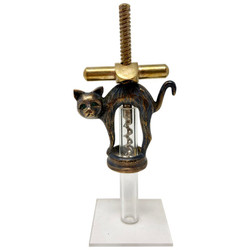 Estate German Black Cat Corkscrew with Autopuller by Monopol Uzbek Co., Circa 1920-1940.